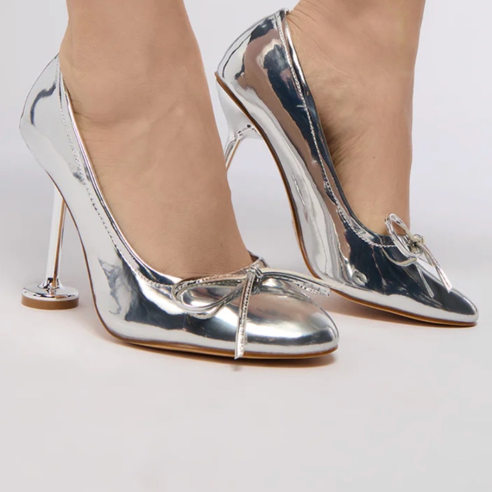 SOLD Silver Ballet slippers